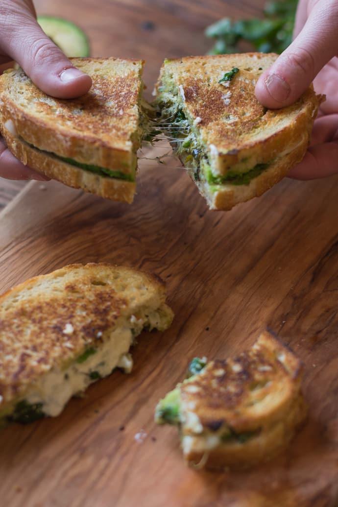 Pesto Grilled Cheese on the Stove