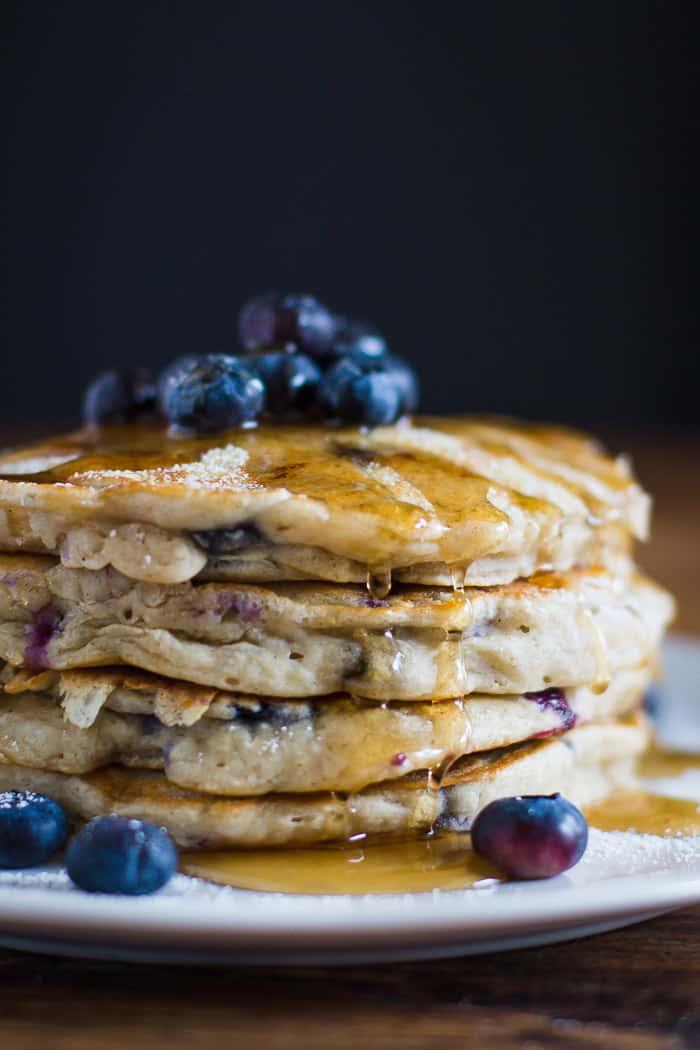 Vegan Blueberry Pancakes on the Stove
