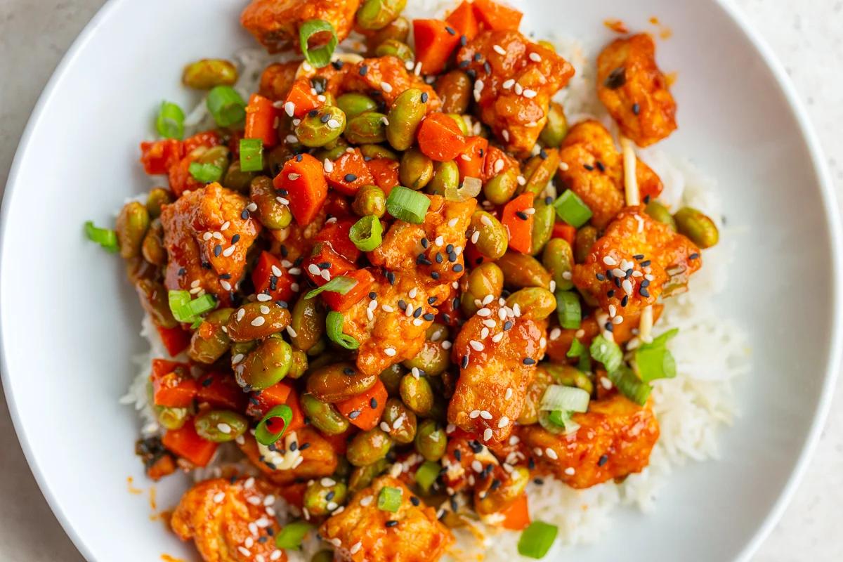 Gochujang Tofu & Edamame Stir Fry at Home