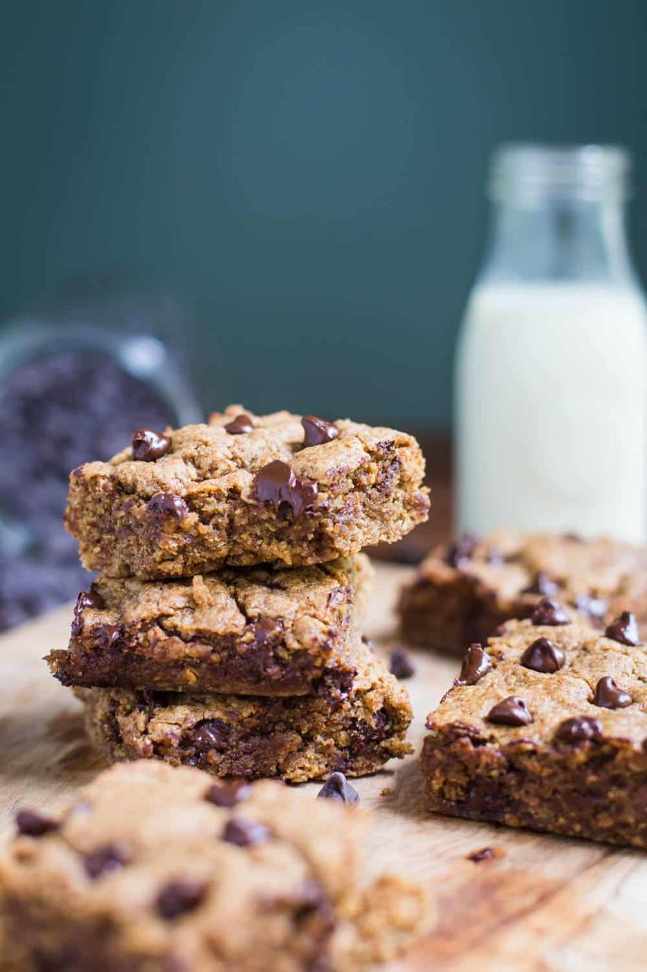 Almond Butter Chocolate Chip Cookie Bars from the Pantry