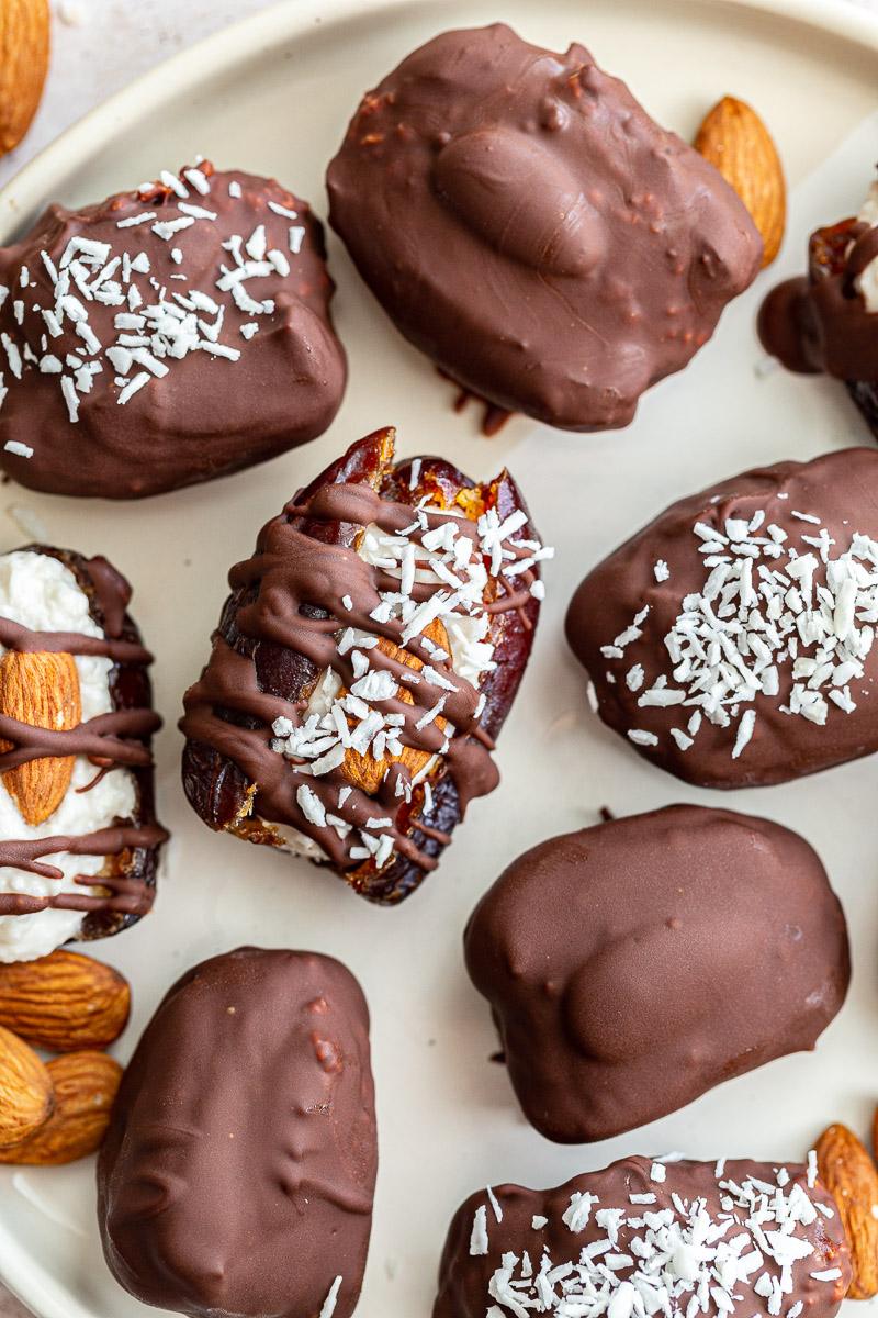 Almond Joy Stuffed Dates on the Stove