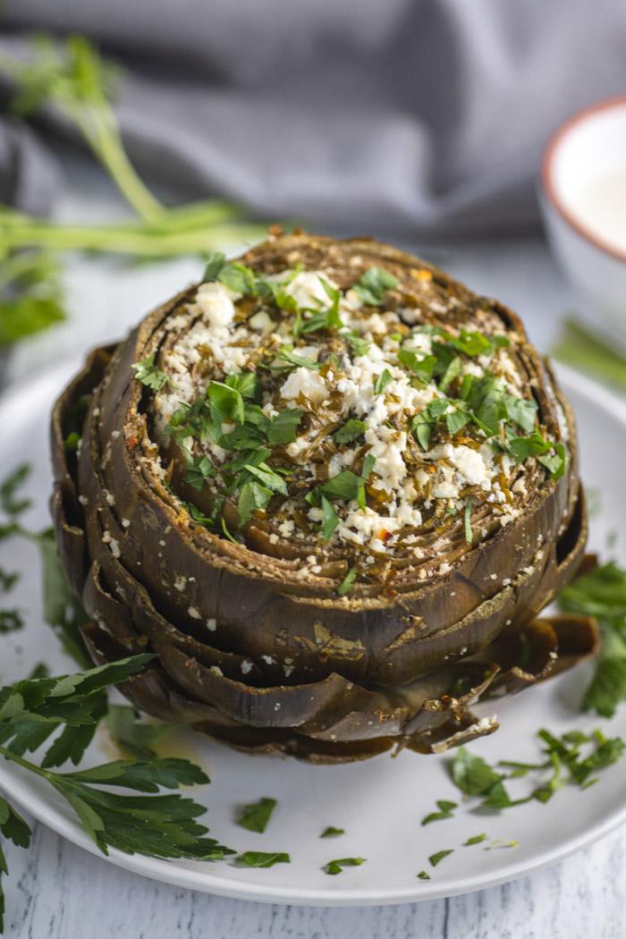 Mediterranean Baked Artichokes from the Pantry