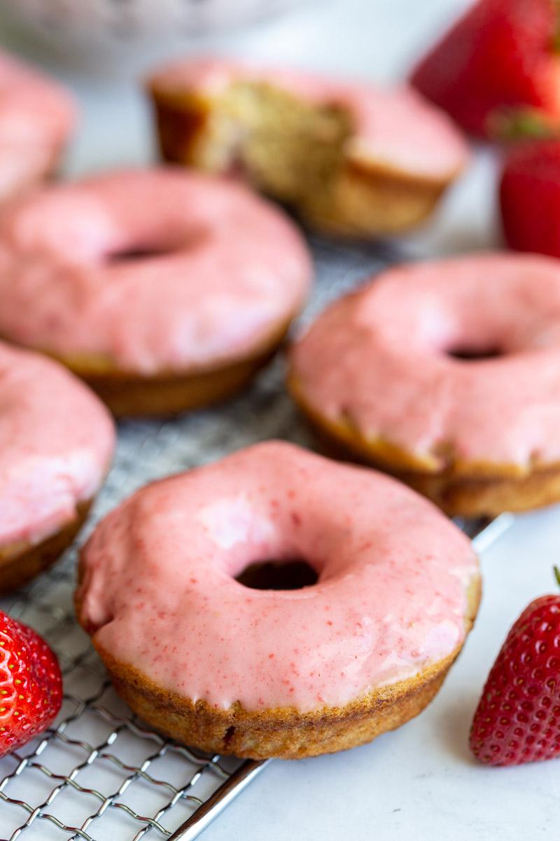 Baked Strawberry Donuts for the Table
