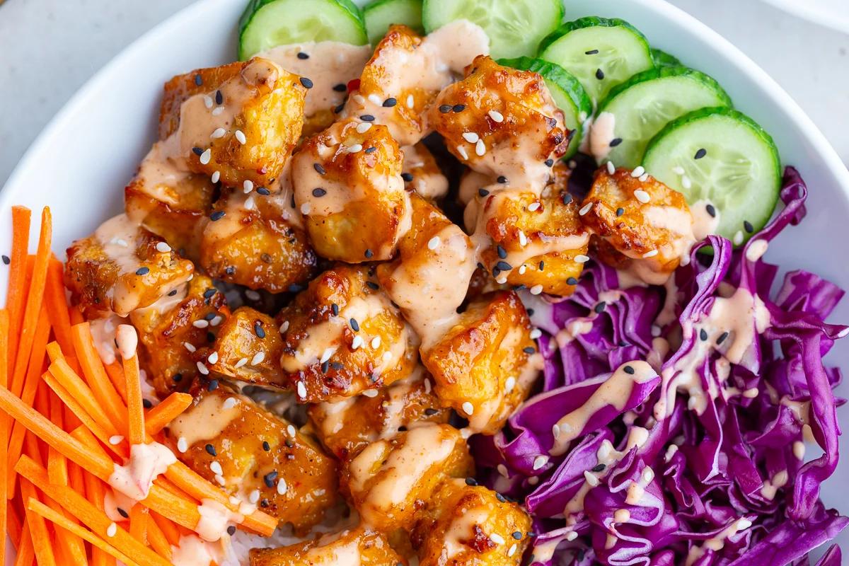 Bang Bang Tofu (Air Fryer or Pan Fried) on the Stove