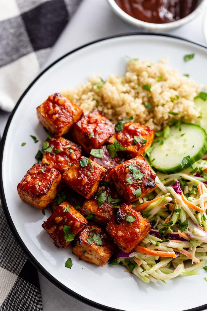 BBQ Tofu Bowls on the Stove
