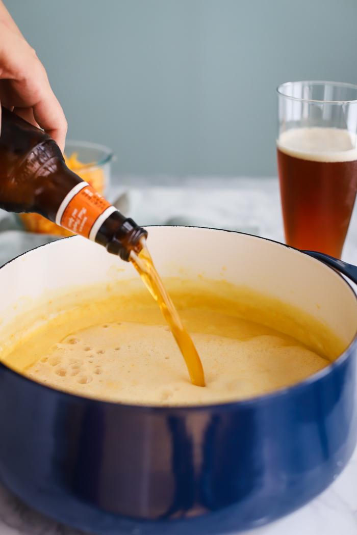 UNFUSSY Beer Cheese Soup that comes together in one pot!