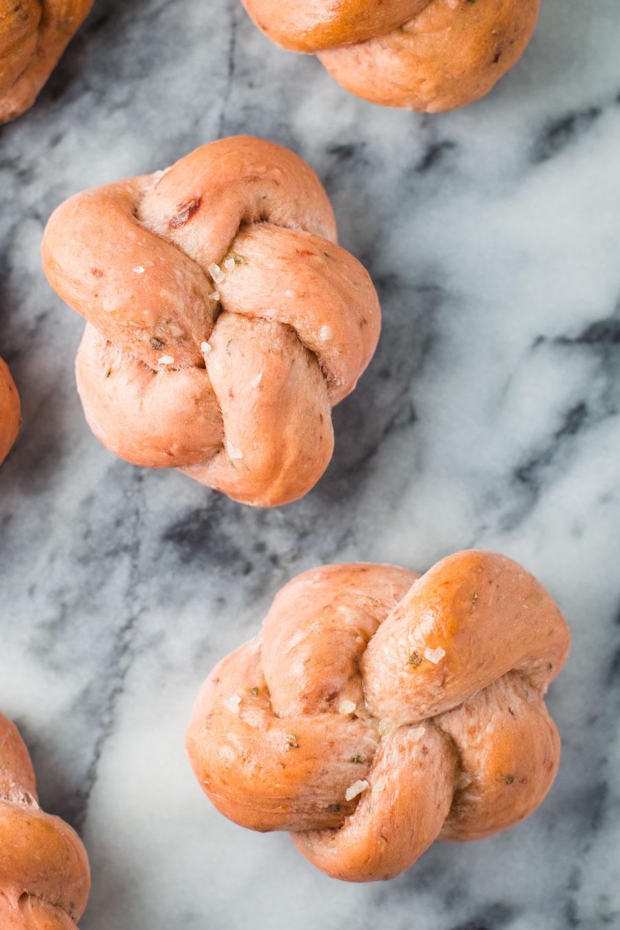 Beet & Garlic Dinner Rolls at Home