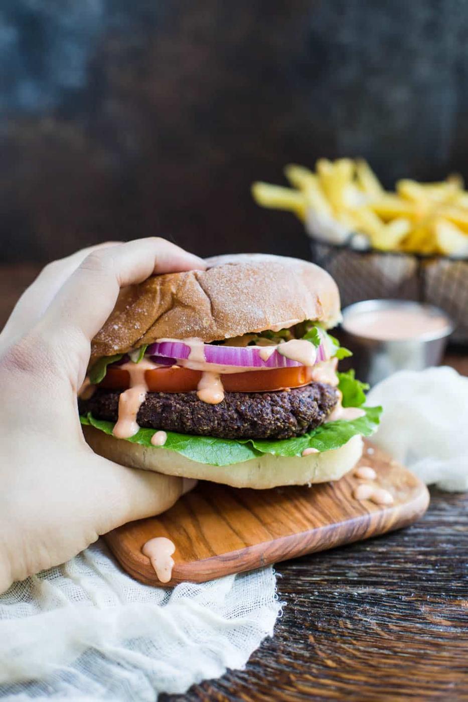 Black Bean & Quinoa Burgers- VEGAN veggie burgers that are unfussy to make, hold together well, and are SO good:)