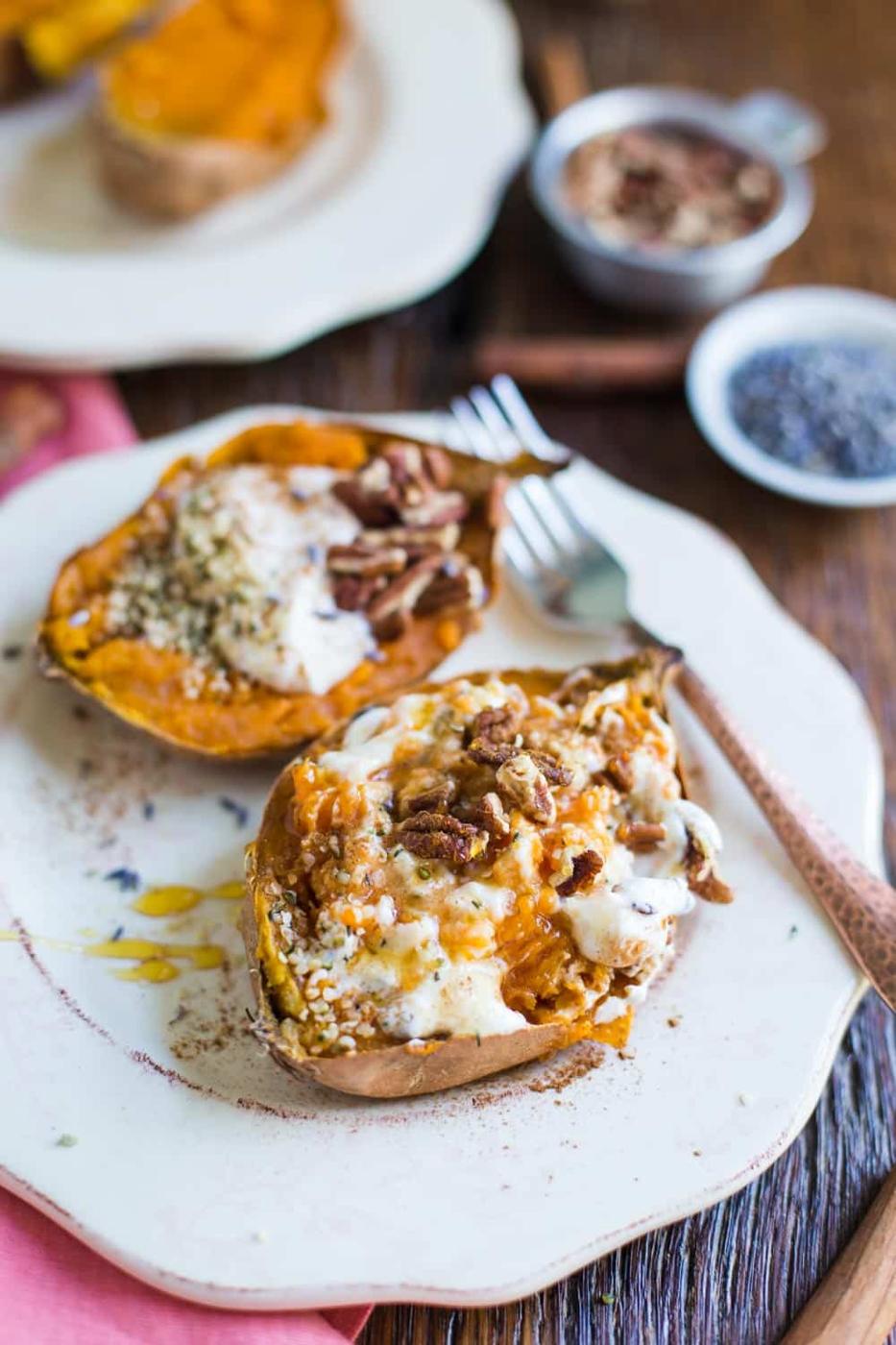 Breakfast Baked Sweet Potatoes at Home