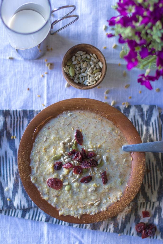 Breakfast Quinoa Cereal Bowl on the Stove