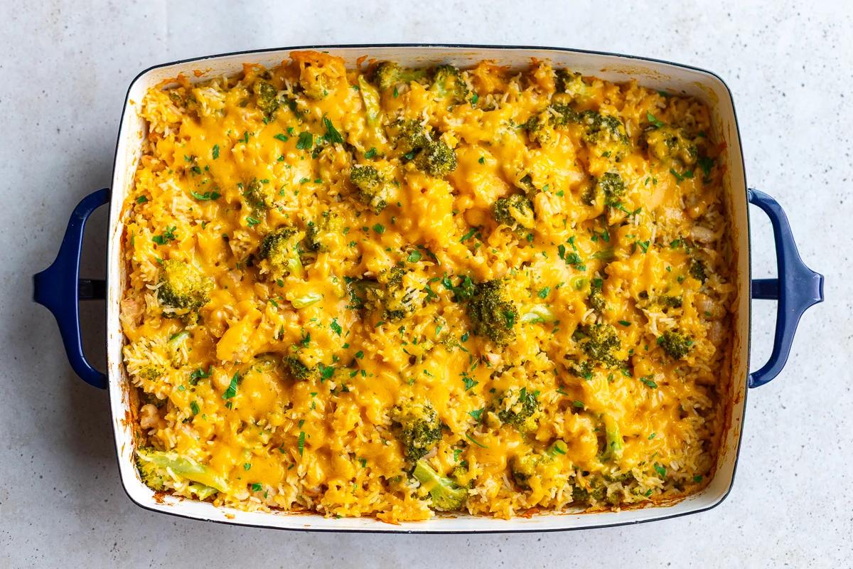 Broccoli Cheese Rice Casserole (High Protein!) for the Table