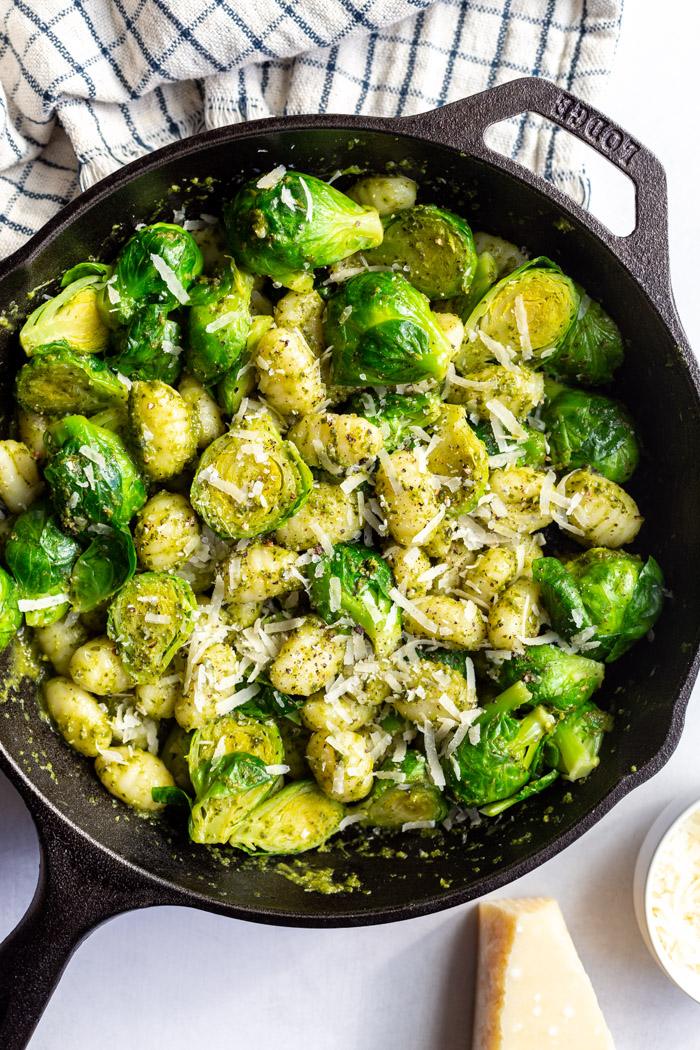 Brussels Sprouts Pesto Gnocchi from the Pantry