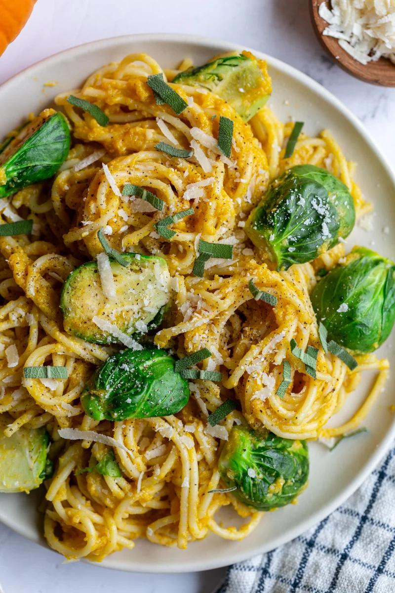 Brussels Sprouts Pumpkin Pasta at Home