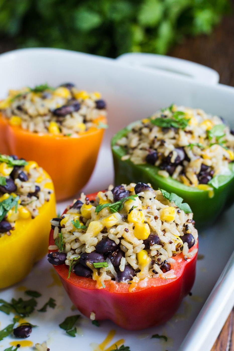 Burrito Bowl Stuffed Peppers at Home