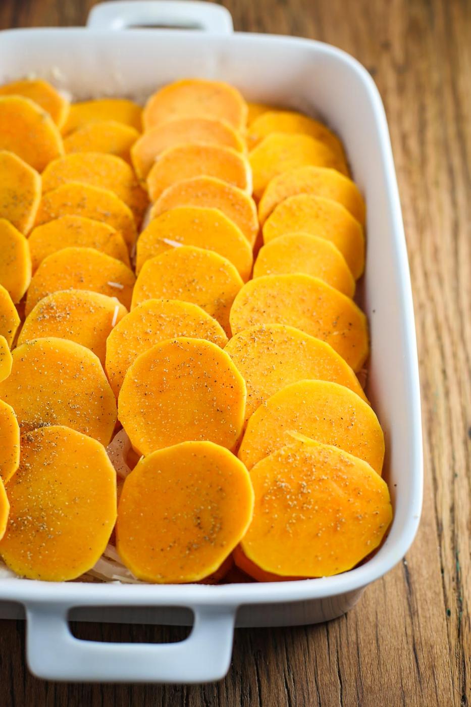 Butternut Squash Au Gratin at Home
