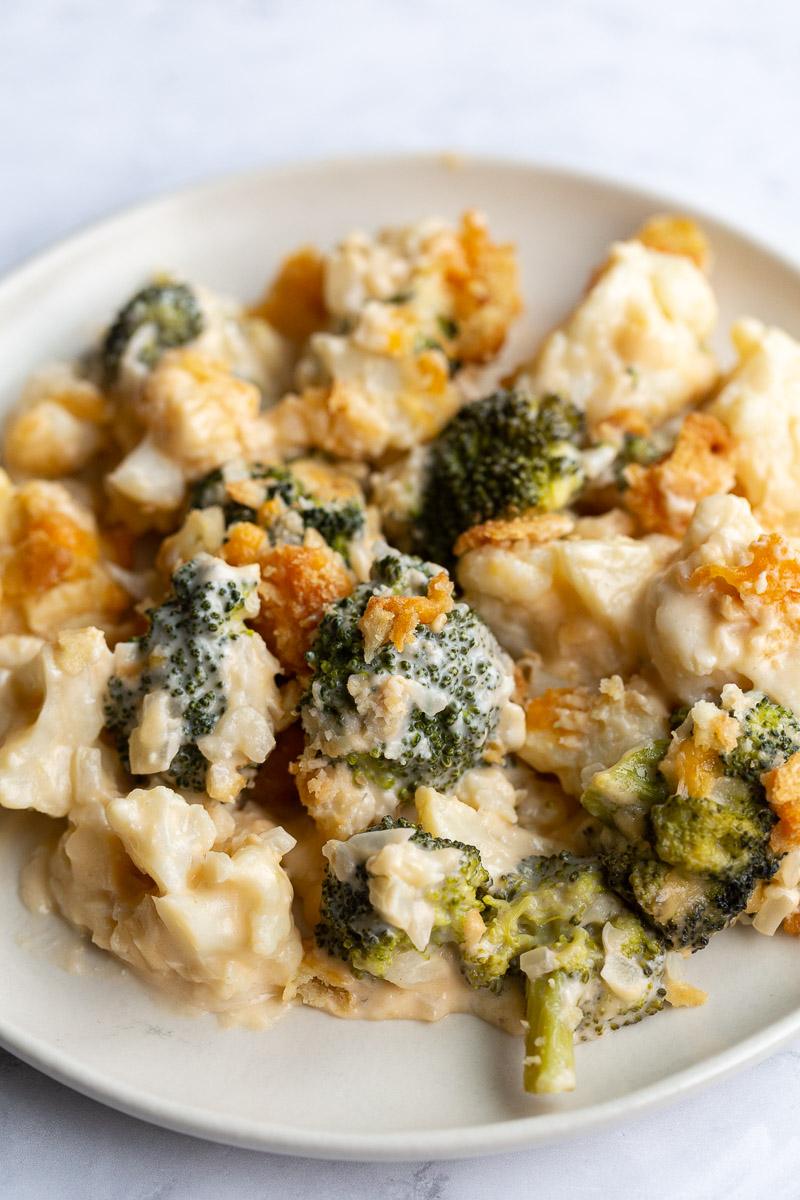 Cheesy Broccoli & Cauliflower Casserole on the Stove