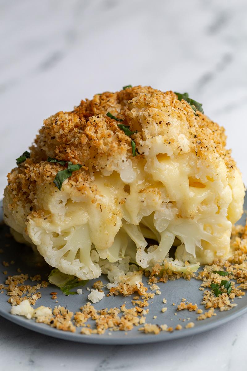 Cheesy Stuffed Cauliflower from the Pantry