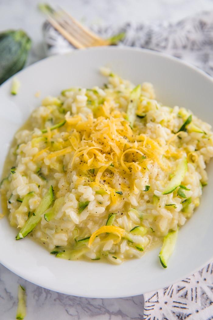 Cheesy Zucchini Risotto on the Stove