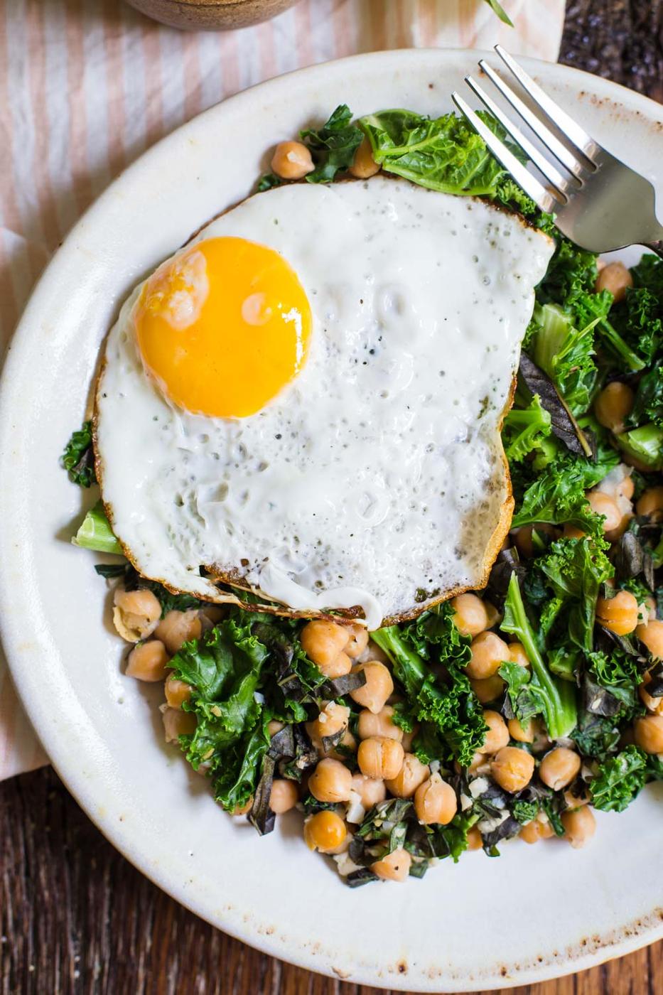 Chickpea and Kale Breakfast Skillet from the Pantry