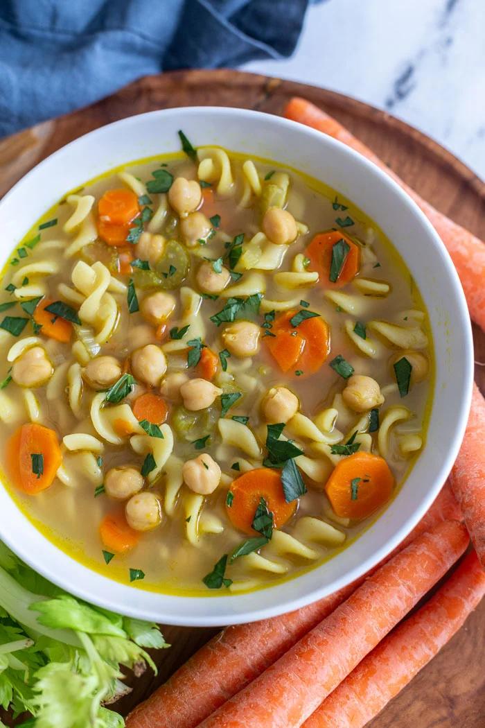 Crock-Pot Chickpea Noodle Soup for the Table