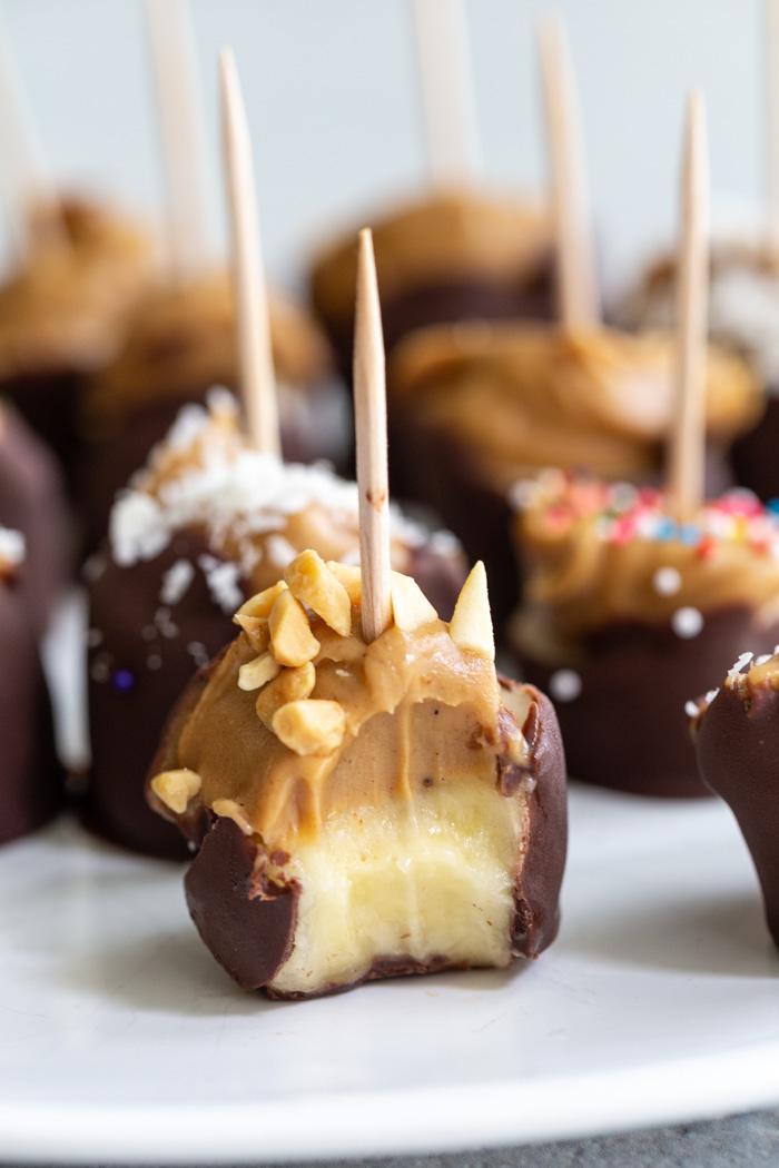 Chocolate Covered Banana Bites for the Table