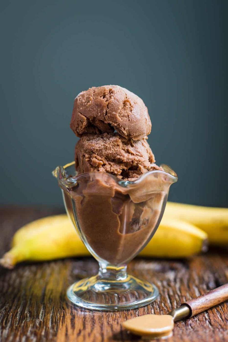 Chocolate Peanut Butter “Nice Cream” from the Pantry