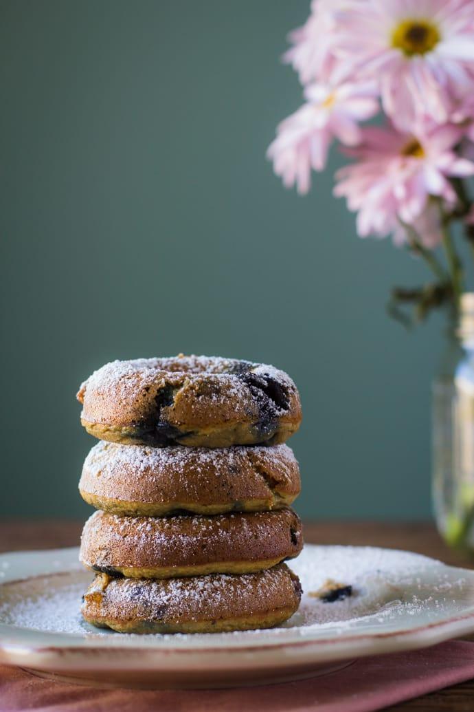 Coconut Flour Blueberry Donuts for the Table