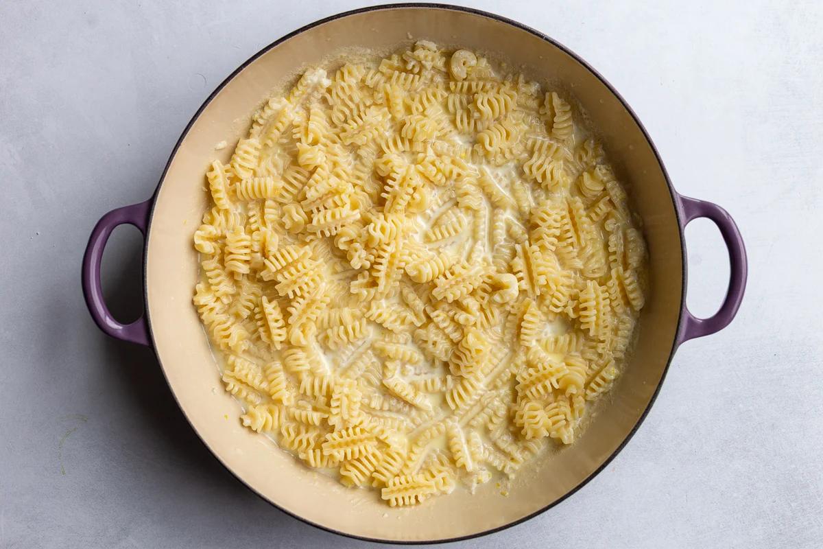 creamy pasta in a large skillet