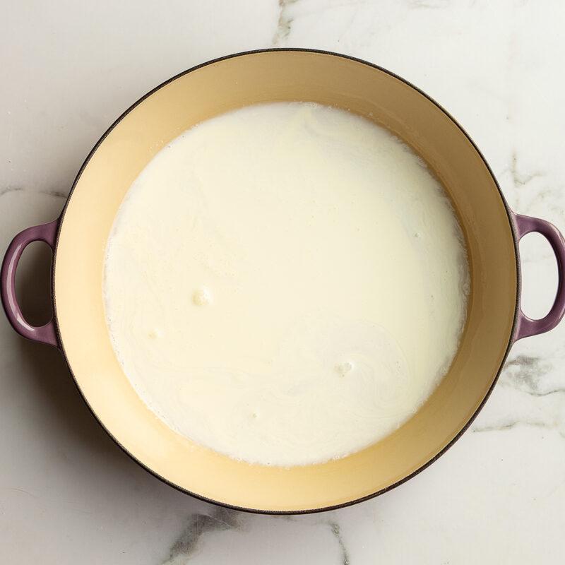 cream in a large skillet