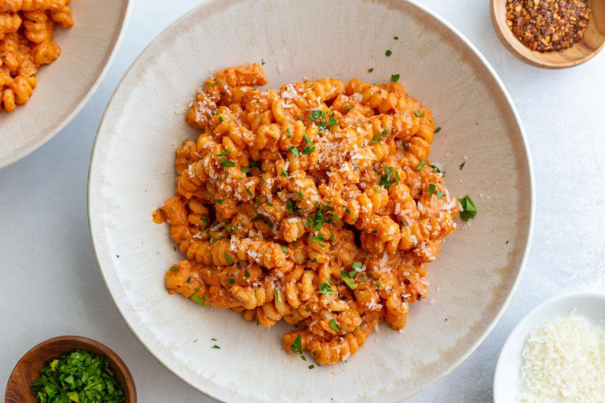 Creamy Tomato Protein Pasta at Home