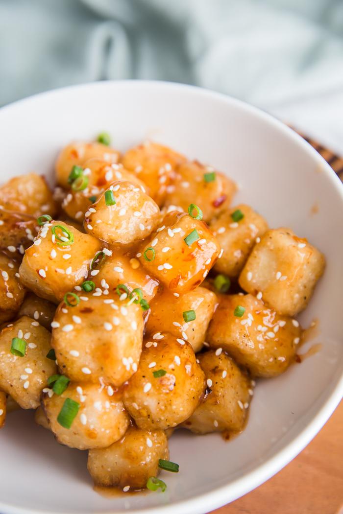 Tofu with Sweet Chile Sauce, Crispy
