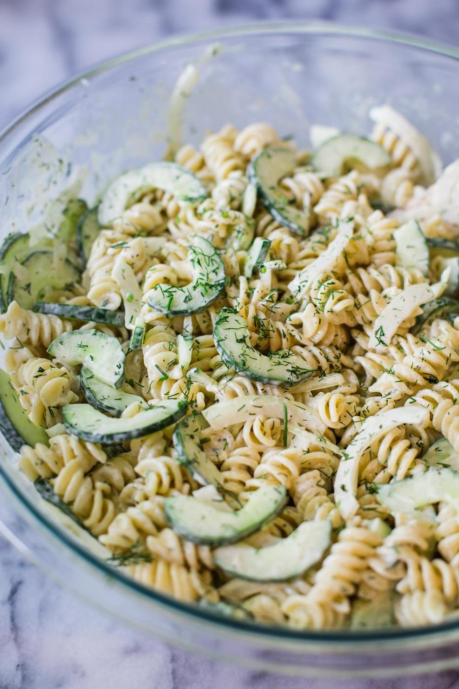 Cucumber Pasta Salad for the Table