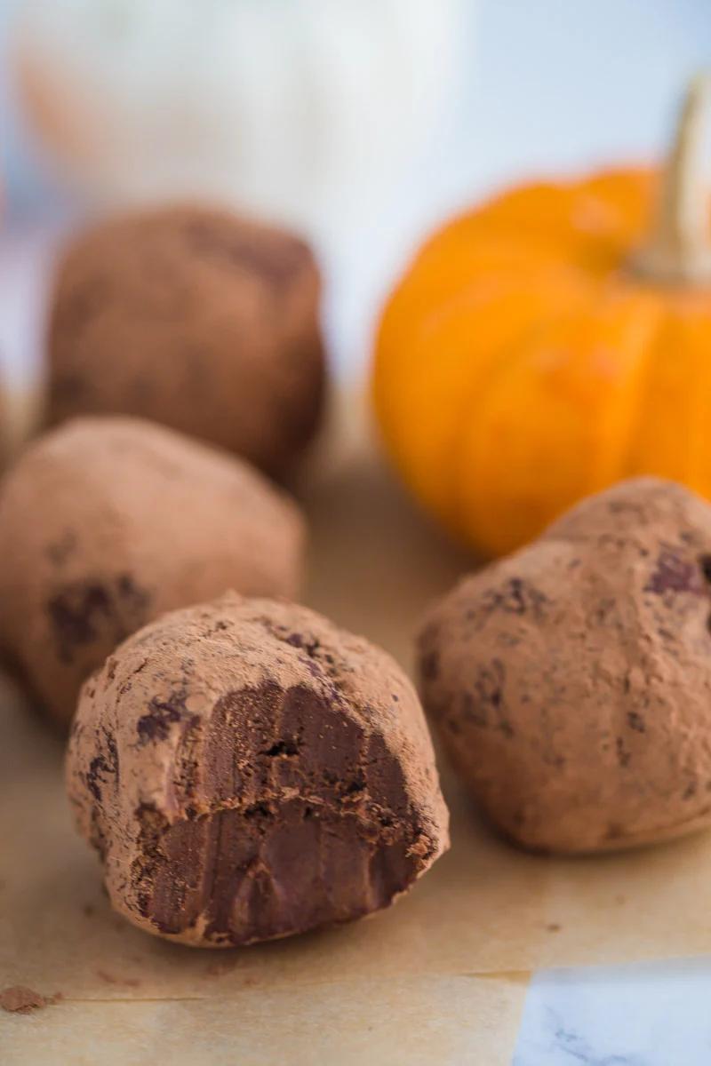 Dark Chocolate Pumpkin Truffles from the Pantry