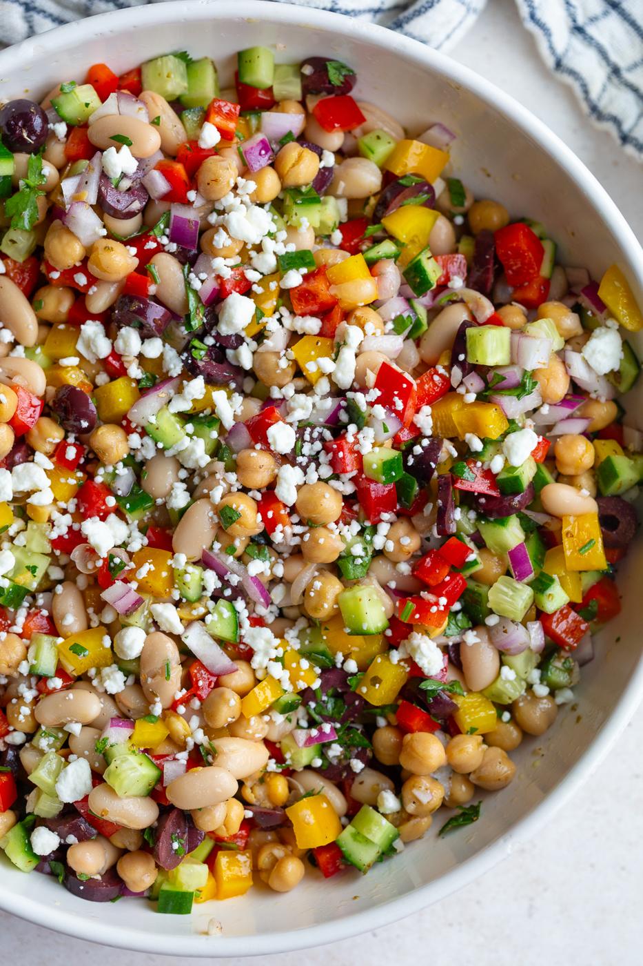 Dense Bean Salad (Protein-Packed Mediterranean Style) at Home