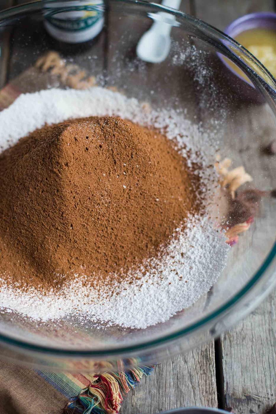 Double Chocolate VEGAN Muffins- this method is SO satisfying and straightforward to bake. They taste only like normal muffins and will leave everyone satisfied! SO chocolaty and SATISFYING!