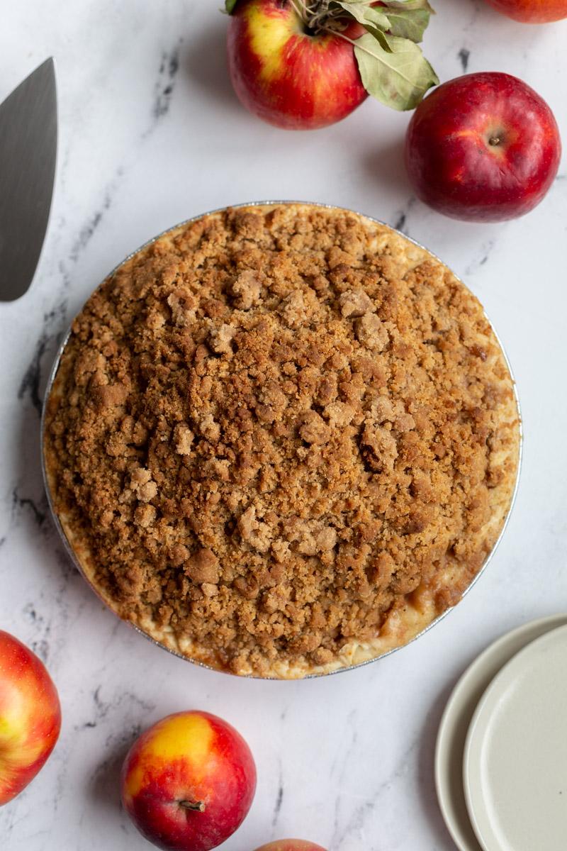 apple pie with a crumb topping