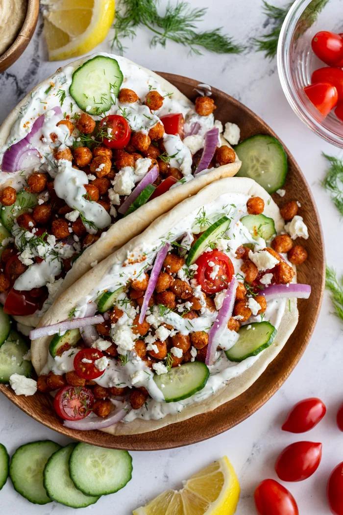 Unfussy Chickpea Gyro for the Table