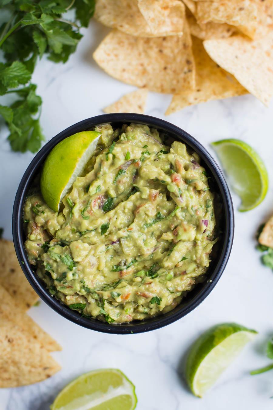 Straightforward Kitchen-made Guacamole- this guacamole is completely vegan, truly straightforward to make, and packed with whole foods. Reliable for parties or taco night!