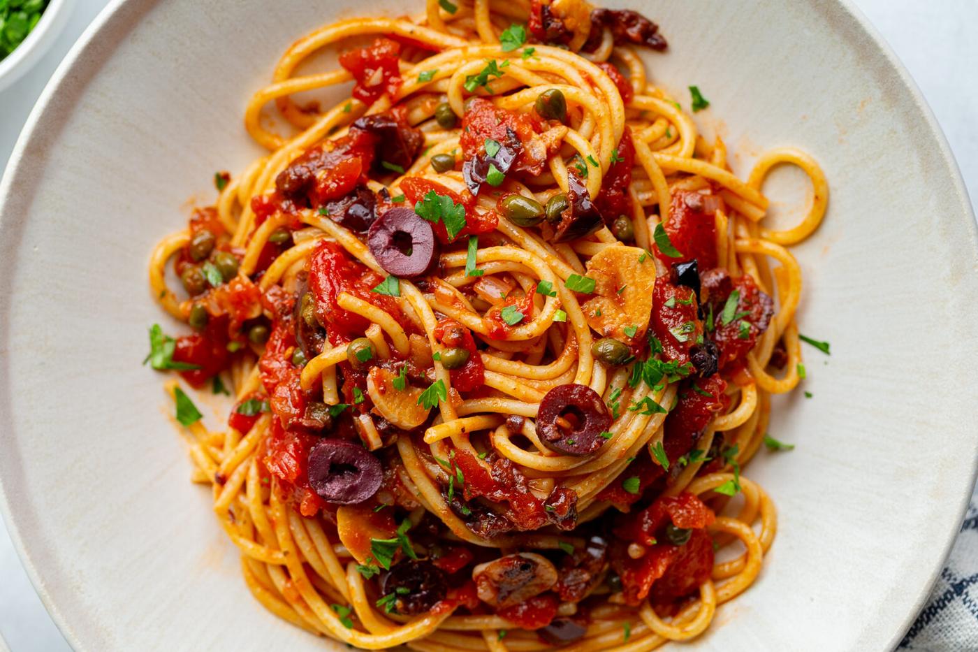 Unfussy Pasta Puttanesca on the Stove