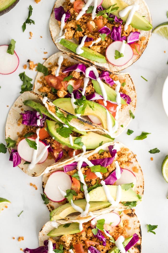 Tofu and quinoa tacos