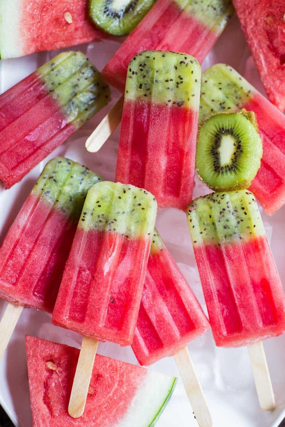 Kiwi Watermelon Fruit Popsicles at Home