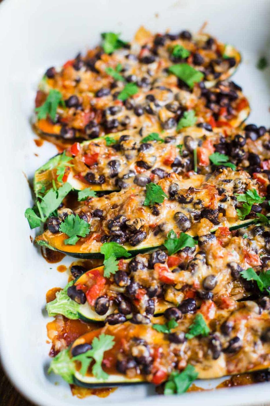 Enchilada Zucchini Boats from the Pantry