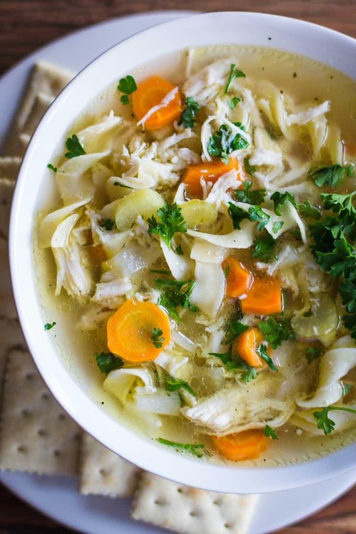 Slow Cooker Chicken Noodle Soup from the Pantry