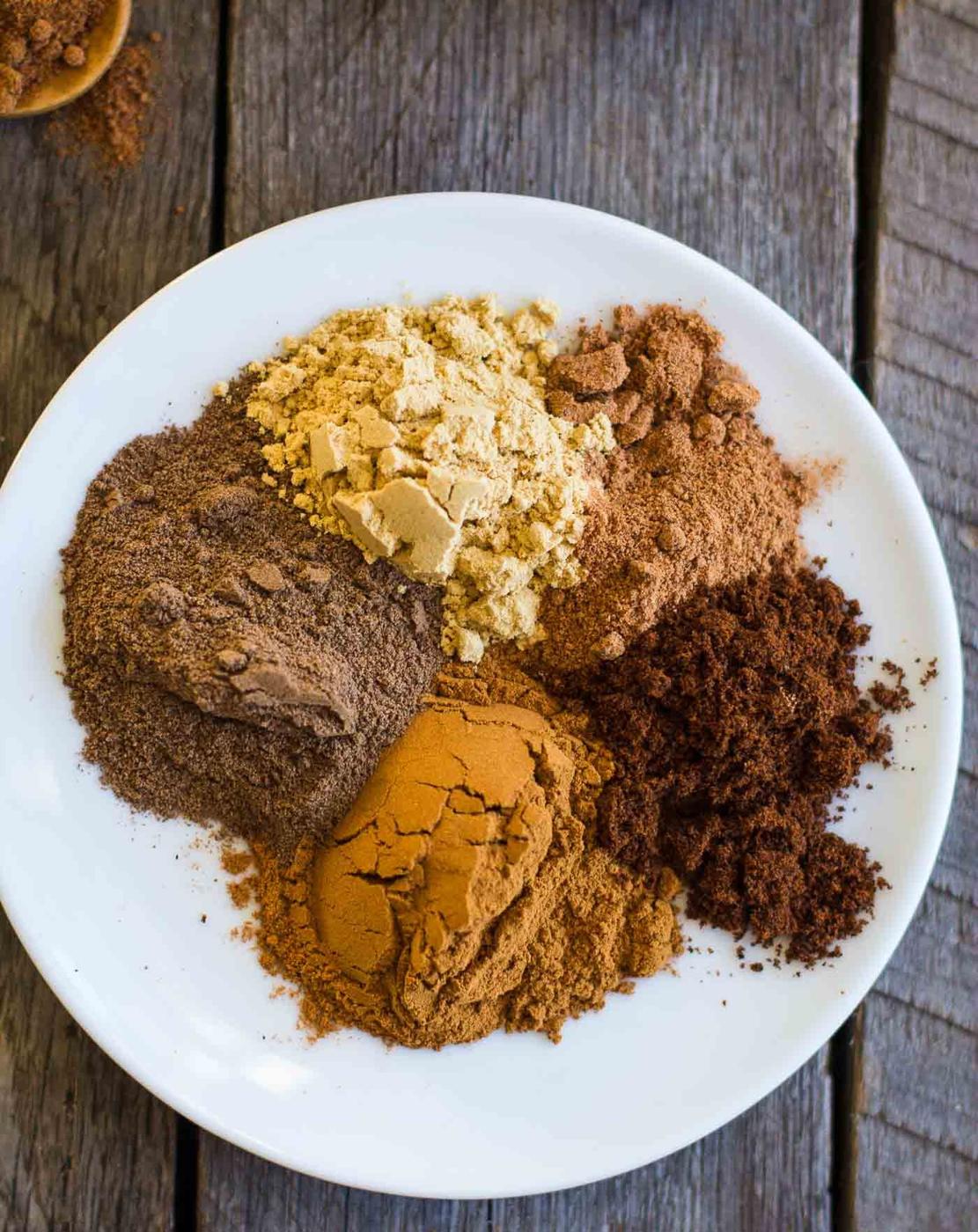 spices on a plate