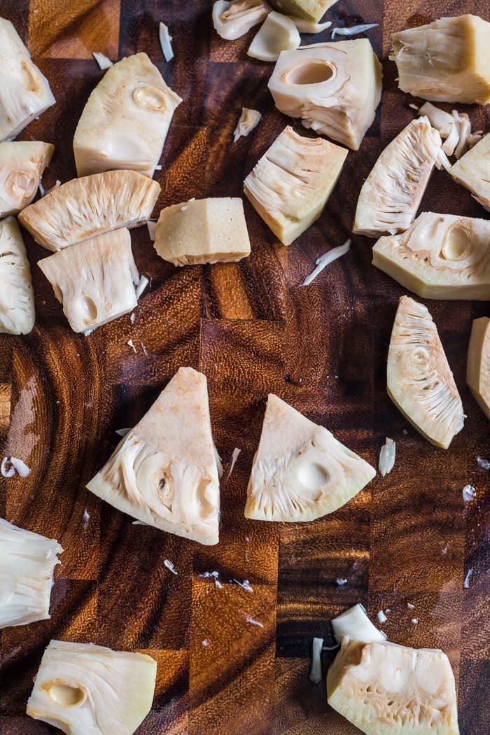 jackfruit on a cutting board