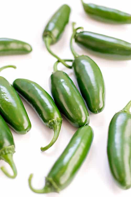 jalapenoes on a white background