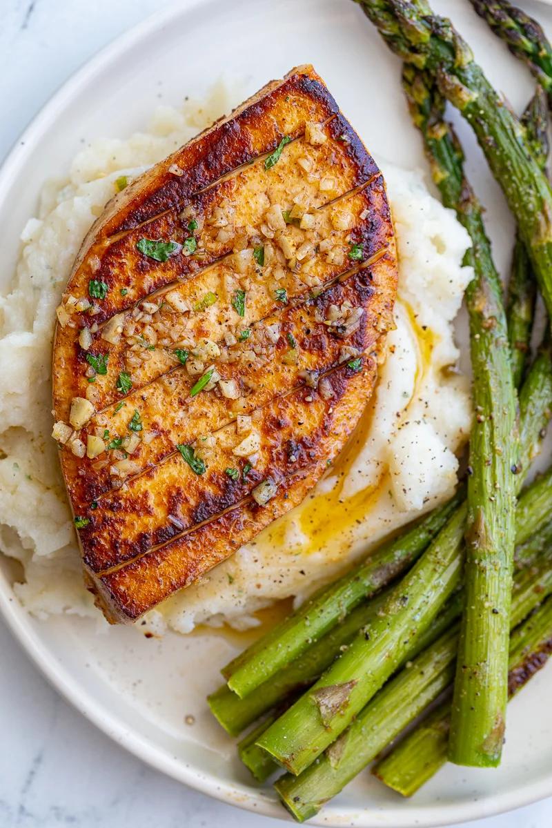 Garlic Butter Tofu on the Stove
