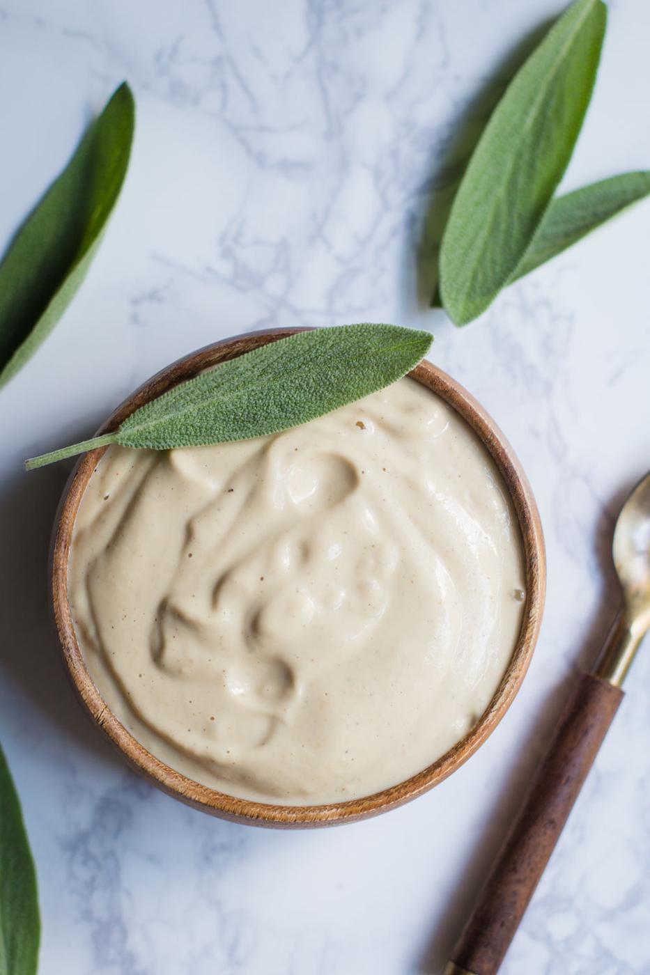 Garlic & Sage Cashew Cream Sauce for the Table