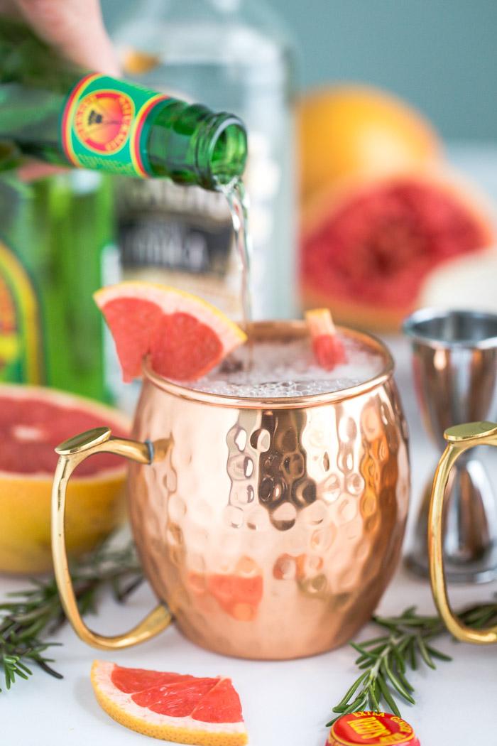Grapefruit Moscow Mule on the Stove