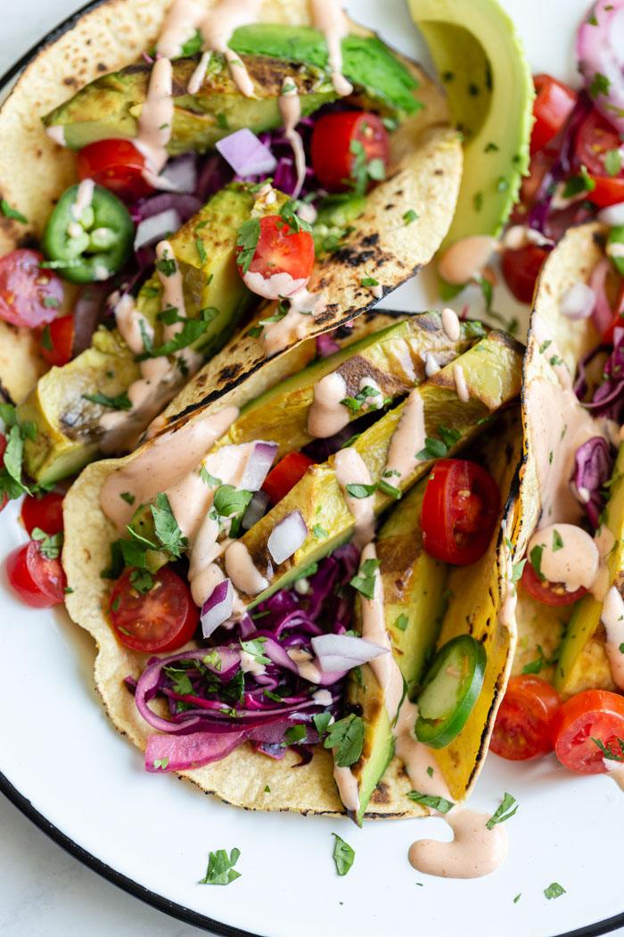 Grilled Avocado Tacos on the Stove